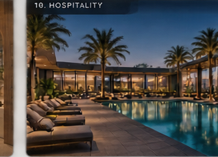Luxury hospitality property at night